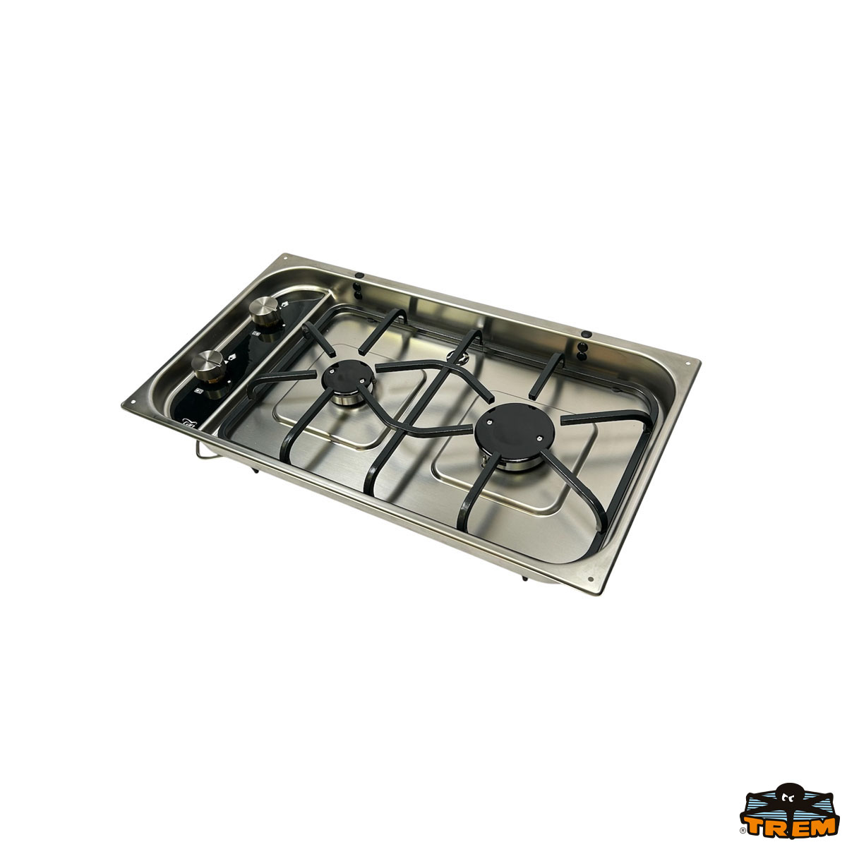 Immagine Piano cottura a gas da incasso in acciaio inox a 2 fuochi